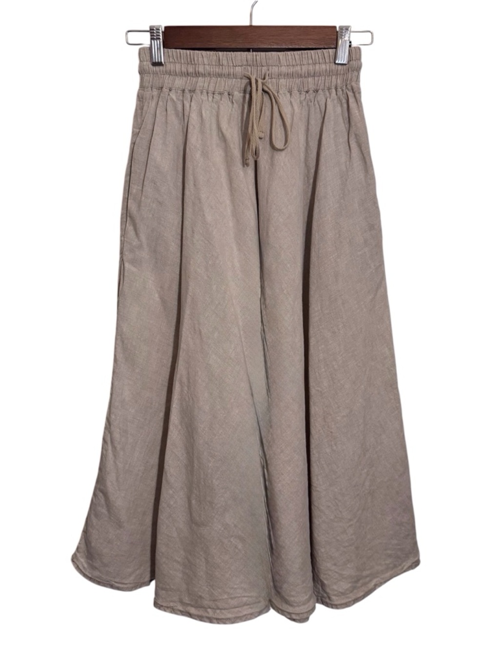 ❌Len Ok Size Small Cream Linen Midi Length Skirt Boho Western Cottagecore Hippie